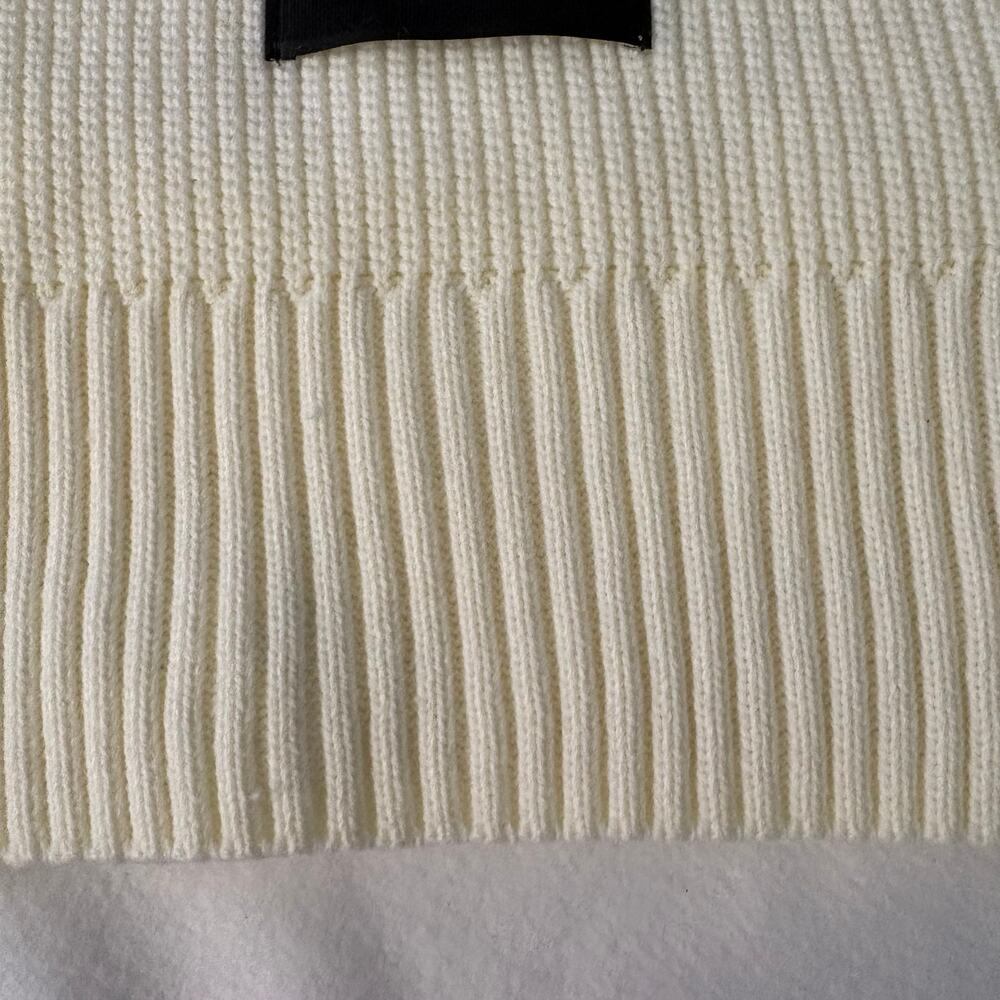 Coach Women's Woven Patch Knit Scarf Cream Ivory Color NWT - Picture 4 of 12